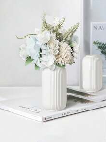 1 قطعة إناء بلاستيكي ذو مظهر السيراميك عالي الجودة، إناء مخطط أنيق وبسيط، هدية مثالية لعيد الميلاد والهالوين وعيد الشكر والعيد الفصحي، مناسب لديكور غرفة المعيشة والنوم والحديقة ومكتب العمل، لترتيب الزهور