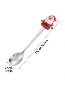 6pcs Christmas Coffee Spoon, Doll Cute Coffee Spoon Set, Stainless Steel Mixing Christmas Spoon, For Restaurant Christmas Party, Dessert Espresso, Milkshake, Jam, Christmas Gift
