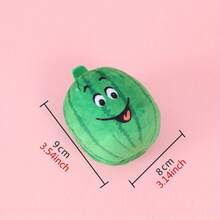 1pc Green Plush Watermelon Ball Toy With Squeaker Puppy Interactive Play And Teeth Grinding Sound Toys Small Dog Chew Squeaky Toy