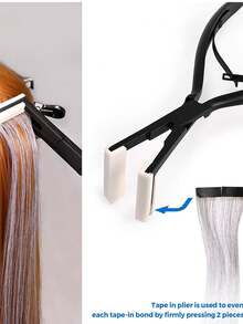 1 Set Stainless Steel Sealing Pliers, Flat Hair Extension Tools, Human Hair Extension Styling Clamp Tools, Adhesive Tape Clamp, Black ,Hair Styling Tools ,Hair Styling Kit