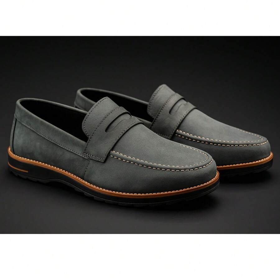 Men's Shoes, Loafers, Social Casual, Non-Slip Sole, Sporty, Elegant, Versatile, Sporty, Fine, Graduation, Everyday, Work - Màu xanh lam - Xem 1