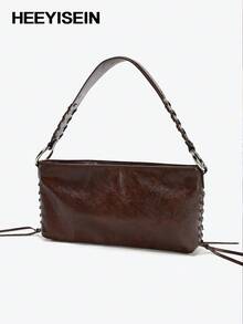 HEEYISEIN-Women Fashion Hobo Shoulder Bag PU Leather Casual Handbag Purses For Daily Outfits,Shoulder Bag With Strap Detail And Metal Eyelets On The Top