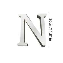 Silver Mirror Alphabet A-Z Wall Stickers - 10/15/20/30cm Tall Letters & Symbols Sold Separately, Dual-Layer Design: Reflective Acrylic Top + 1cm Thick Foam Base With Adhesive, Apply Together For 3D Effect Or Use Only Mirror Layer, Create Custom Words On Walls/Windows, Ideal For Marriage Ceremony Initials, Inspiring Messages In Work Areas, Romantic HOME Displays