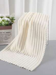 1pc Or 4pcs Set, Simple 3D Striped Coral Fleece Soft Absorbent Non-Shedding Towel, Supermarket Gift, Household Adult Couples Face/Hand Towel, 30*70cm Multi-Purpose Towel Or 52*100cm Large Towel Shower Towels For Beaty Salon, Hotel Sports,Home Essentials, Towel, Skin Care