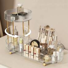 1PC Cosmetics Storage Box - Cosmetics Storage Box Multifunctional Desktop Perfume Tray Rack, Used For Skin Care Products And Brushes, Fashionable Design, Smooth Rotation, Beauty Lovers - Multicolor - View 9