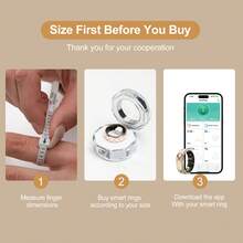 Smart Ring With Crystal Charging Case - Fitness And Sleep Tracker, Step, Distance And Calories Monitor, Magnetic Charging - Stylish Stainless Steel Design For Women, Birthday Gift - Enamel - View 9