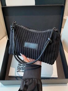 1 Stück Damen Cord Stoff Halbmond Umhängetasche, modisch retro vielseitig, geeignet für Einkaufen, Arbeit, Pendeln, Reisen