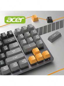 Acer OKW216 機械手感鍵盤 即插即用USB相容 89鍵便攜式佈局 全鍵無衝技術 懸浮鍵帽易於維護 黑灰橙 - 黑灰橙 - 查看 5
