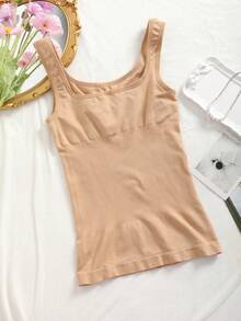 女士吊带背心 收腹塑身衣 无缝压缩背心 塑身衣 - 杏色 - 查看 6