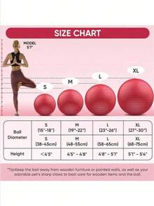 5 Sizes Yoga Ball, Fitness Ball, Birthing Ball For Pregnant Women, Physical Therapy, Balance, Stability, Workout, Office Ball Chair, With Quick Pump, Smooth Multi-Color