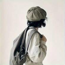 Ladies' Retro Painter Beret - Breathable And Comfortable, Suitable For Spring And Summer Seasons, Suitable For Daily Wear, Travel, And Festival Gifts, Travel Accessories | Retro Style Hat | Texture - 卡其色 - 查看 7