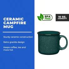 Set Of 16 Ceramic Campfire Mugs 15 Oz Green Coffee Tea Cups For Home Work Travel Camping Customizable Great For DIY Events Companies - màu xanh lá - Xem 2