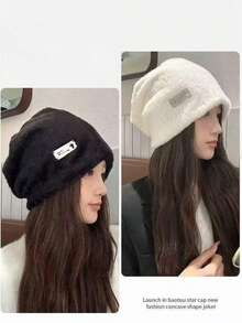 女款兔毛渔夫帽，秋冬款，百搭，保暖，头围较大，柔软毛绒，白色，简约，适合寒冷天气，兔毛绒帽 - 光板仿兔毛水桶帽 - 查看 10