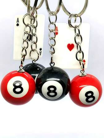 1 件女士钥匙扣、汽车钥匙扣、幸运数字台球 8 号钥匙扣钥匙扣树脂吊坠腕带钥匙扣扑克牌饰品台球爱好者钥匙扣台球俱乐部纪念品钥匙圈包饰汽车钥匙扣背包钥匙扣男士钥匙扣女士钥匙扣生日礼物节日礼物派对礼物活动纪念品朋友礼物。