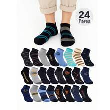 SL.MAX Calcetines para hombre paquete de 24 pares con diferentes modelos, tines deportivos o informales DISEÑOS RANDOM - Multicolor - Ver 2