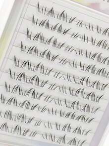 80pcs Arctic Star Under Lash Clear Stem B Curl False Eyelashes, Natural Look Sunflower Lashes For Beginnerslash Clusters,Eyelash Clusters,Individual Eyelashes,Lashes,Fake Lashes - B - 查看 7