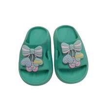 Cloud Slippers With Heart Bow For Girls, Delicate Children - 薄荷綠 - 查看 2