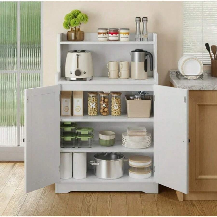 Bathroom Storage Cabinet With 2 Doors &Adjustable Shelves For Bathroom, Kitchen, Living Room