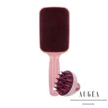 TRIO Brush Kit: Flex Racket, Magic Brush And Silicone Hair Massager Brush - 酒紅色 - 查看 2