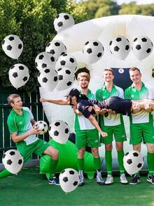 Baloane din latex pentru petrecere de fotbal, 10/30/60 buc - decorațiuni de fotbal alb-negru de 12 inch pentru adulți, haion, bar sportiv, noapte de pub - baloane din latex pentru ziua de naștere tematică, absolvire, decor de ziua meciului
