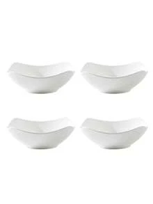 2pcs/4pcs/6pcs/8pcs/10pcs Reusable White Salad Bowls And Plates Set, PP Plastic Bowls And Plates For Cold Dishes, Cooked Food, Desserts, Party Food, Stackable Storage, Suitable For Family Gatherings, Hotels, Microwave, Outdoor RV/Camping Picnic Parties, Lightweight, Collapsible, Summer Wedding Tableware - White - View 10