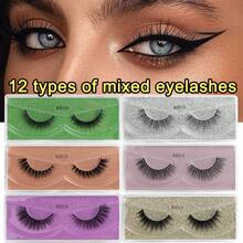 Pestañas postizas de visón sintético 3D, naturales y gruesas, con tallo rígido 3D y pegamento, adecuadas para amigos, parejas, viajes al aire libre, viajes de negocios, citas, fiestas de Halloween, cumpleaños, regalo para amigos