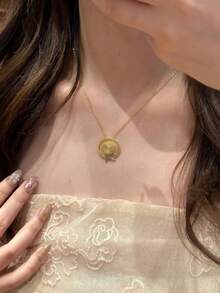 1 buc colier cu pandantiv 3D vintage luxos francez, design minimalist de nișă, colier choker delicat și versatil la modă, potrivit pentru femei de zi cu zi, festival, petrecere, cadou pentru prietenă, cea mai bună prietenă