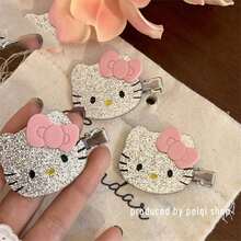 Sanrio 1 Stück Sanrio süße Kitty neue 1 Stück süße Cartoon Y2K Haarspange Entenschnabelclip Hello Kitty süßes Mädchen Pony Haarspange Seitenteil gebrochenes Haar Haaraccessoire