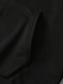 Trust God's Plan Letter Pattern Print Pocket Hoodie, Casual Long-Sleeved Drawstring Hoodie, Comfortable And Suitable For Autumn And Winter, Unisex Hooded Sweatshirt - màu đen - Xem 8