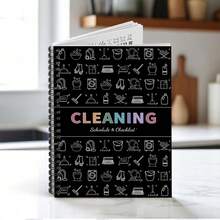 1pc Adult Women's ADHD Cleaning Planner, Cleaning Schedule And Checklist Organizer, Home Cleaning Routine, Includes Daily/Weekly/Monthly Tasks, Editable Chore List Notebook, Suitable For Household Cleaning, DIY Home Improvement School Supplies - Black - View 6