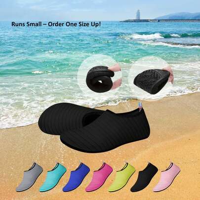 1 Paar Ganzjahres-Quick-Dry Barfuß Wassersportschuhe - Atmungsaktive, schnell trocknende Wasserschuhe für Frauen und Männer geeignet. Mit leichten Stoffobermaterialien, Gummisohlen und rutschfestem Design, perfekt zum Schwimmen, Strand, Yoga Praxis und Outdoor-Aktivitäten. Must-Have für Wassersport- und Camping-Enthusiasten im Frühling und Sommer.