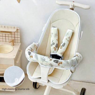 3pcs/Set Baby Stroller Hand Muffs - High Elasticity Reverse Silk Design, Anti-Bite, Removable & Washable, 3D Honeycomb Breathable, Soft & Comfortable, Protect Baby During Travel