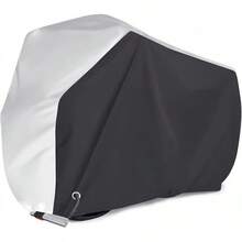WOTOW Funda para Bicicleta Exterior Impermeable, Cubre Bicicleta 210T Resistente Lluvia UV Polvo Viento Material Antidesgarro Cubierta de Almacenamiento para Bicicletas Montaña Carretera (Negro) - Negro - Ver 8
