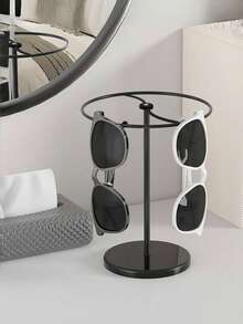 1pc Sunglasses Organizer Rack, Eyeglasses Display Stand, Holds Multiple Pairs, Metal Frame, Suitable For Desk, Tabletop, Vanity, Bedroom, Great For Halloween And Christmas Gifts - Multicolor - View 3