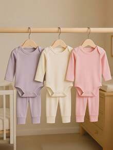 Kit 6 Baby Bodysuits And Trousers For Girls' Layette - 彩色 - 查看 9