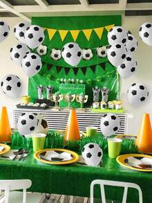 Baloane din latex pentru petrecere de fotbal, 10/30/60 buc - decorațiuni de fotbal alb-negru de 12 inch pentru adulți, haion, bar sportiv, noapte de pub - baloane din latex pentru ziua de naștere tematică, absolvire, decor de ziua meciului