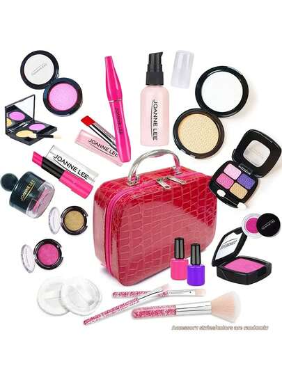 Kids Makeup Toys For Girls, Princess Cosmetic Vanity Carry Case Set