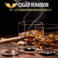 Caja humidificadora de viaje calva, portátil y pequeña con humidificador, hermética, a prueba de aplastamiento, impermeable, capaz de contener hasta 3-4 puros - 2 puros - Ver 9