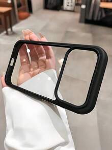 Funda de teléfono de acrílico transparente con borde negro 2 en 1 para iPhone 17/17 Pro Max/16/15/14 Plus/13/12/11 Pro Max/11/16 Pro Max/15 Pro Max