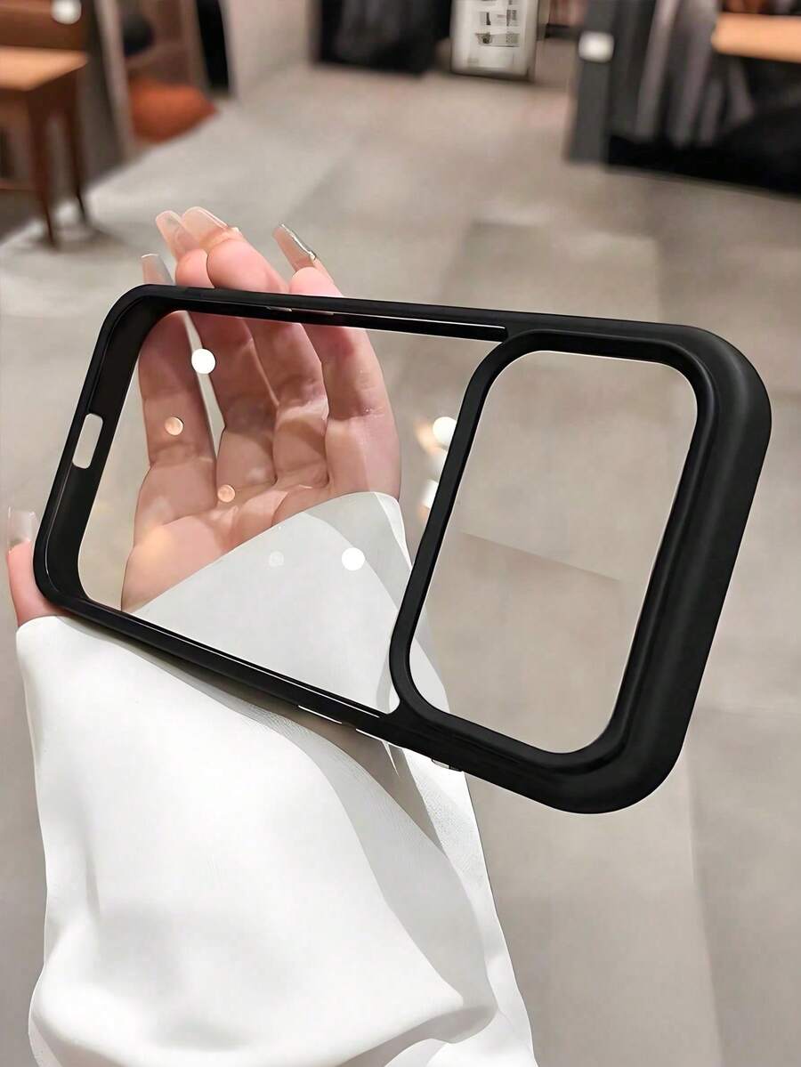 Funda de teléfono de acrílico transparente con borde negro 2 en 1 para iPhone 17/17 Pro Max/16/15/14 Plus/13/12/11 Pro Max/11/16 Pro Max/15 Pro Max