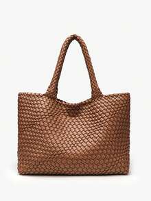 手工编织单肩腋下包女2025新款时尚百搭大容量托特包母子包