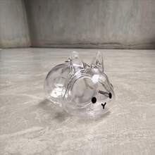 1pc Rabbit Fur Key Chain, Transparent Gashapon Charm, Rabbit Hair Memorial Capsule, Cute Pet Hair Collection Box, Bag Charm Accessory, Exclusive For Pet Owners, Creative Pet Memorial Gift Christmas