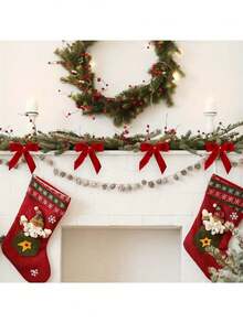 12/24 pièces Petits nœuds de Noël en velours Ornement mignon et doux Décorations de Noël Convient pour sapin de Noël, couronne, emballage cadeau, artisanat DIY, mariage, fête, sacs à friandises, décoration de la maison, décorations de Noël, décoration de chambre d'hiver