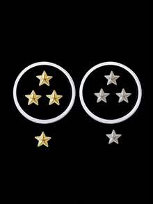 3 peças/caixa de joias de dente de metal com estrelas de Natal, joias de dente hip hop para homens (ouro/prata)