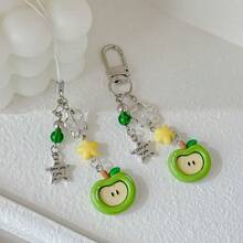 [Peace And Joy]Mobile Phone Lanyard Personalized Bag Decoration Pendant Christmas Cute Pendant Keychain - Green Apple Solid Color Lanyard - View 1