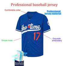 ST John's Shamrocks Camiseta de béisbol para hombres 17# Shotime Camisa de estilo hipster hip hop azul con costuras, de tela elástica - Bordado delicado, estilo deportivo retro, de moda, casual, con hebilla frontal suelta, adecuada para béisbol y actividades temáticas casuales