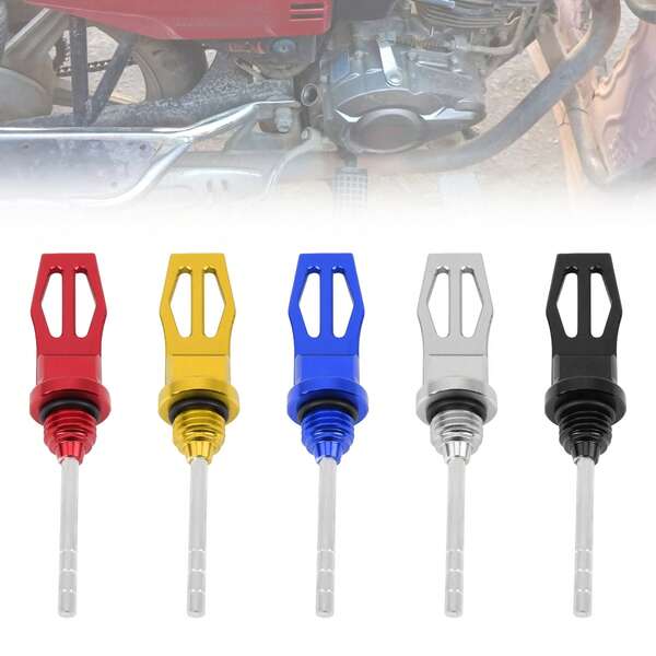 1 pieza Accesorio de varilla de nivel de aceite de motor hueca de aleación de aluminio mecanizada con precisión CNC para motocicleta de potencia y motocross