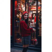 Christmas Red Knot Hairband - Pearl & Jewels Top Headband For Women, Fashion Elegant Ladies Wide Knot Head Band, Holiday Party Outfit Gifts - 聖誕紅結髮帶 - 查看 7
