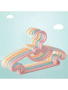 Cuier pentru haine pentru copii, 10 buc/1 buc, fabricat din material PP, suport de uscare a hainelor de acasă, suport pentru haine drăguț, antiderapant și anti-cădere, cuier pentru haine pentru nou-născuți, cuier pentru depozitarea dulapului cu papion, robust și durabil, cu cârlige, cuier multifuncțional pentru haine uscate și umede, două în unu cu fundă, potrivit pentru copii cu vârsta cuprinsă între 0 și 10 ani, cuier și clemă esențiale pentru depozitarea acasă