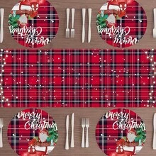 Steag de masă festiv de Crăciun cu bivoli de apă, covorașe de masă pătrate și rotunde, steag de masă cu brad de Crăciun cu camion roșu, față de masă cu camion roșu pentru masă, disponibil într-o varietate de dimensiuni